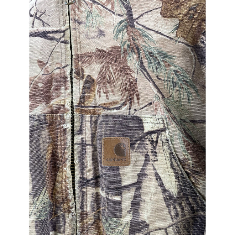 Mens Vintage Carhartt Real Tree Camo Zip Up Active Jacket Size Medium