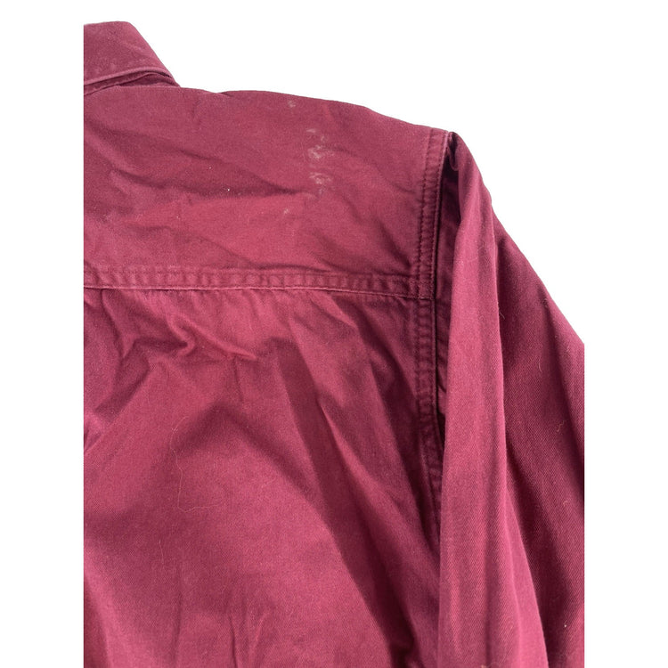 Mens Ariat Maroon Button Town Collared Shirt Size Small