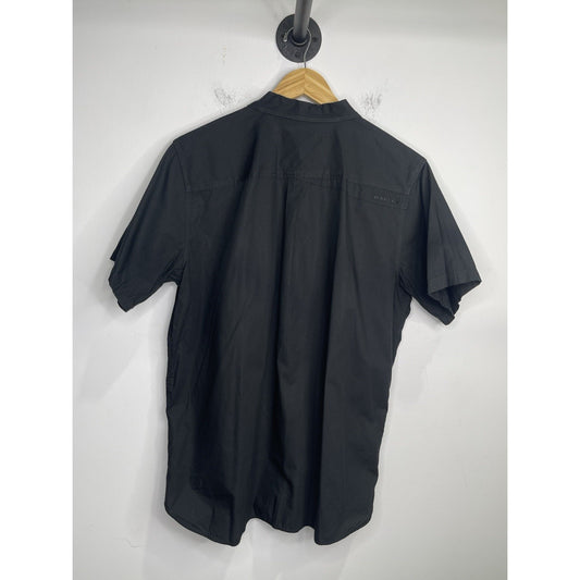 Men’s Workwear Black Oakley Button Up Short Sleeve Shirt Sz XL