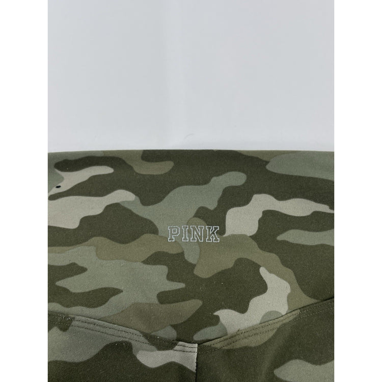 Womens Victoria’s Secret PINK Green Camo Leggings Size Small