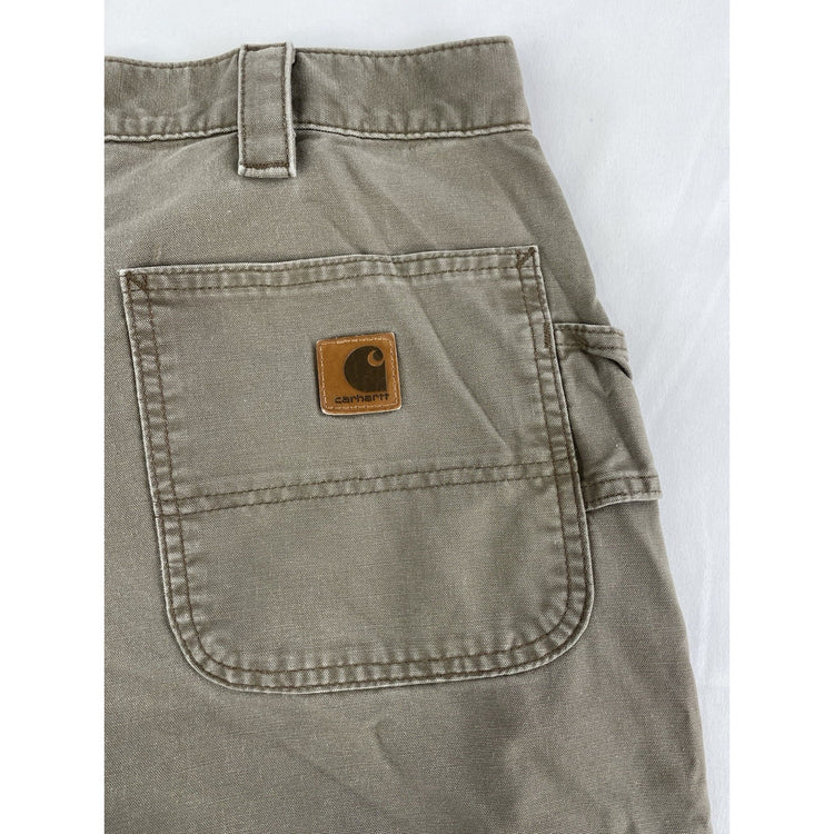 Mens Carhartt Original Fit Light Brown Carpenter Work Pants Size 36x30
