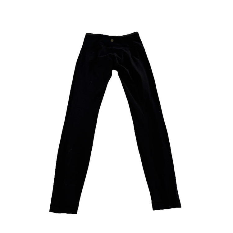 Womans Lululemon Size 6 Leggings With Gold Striped Waistband