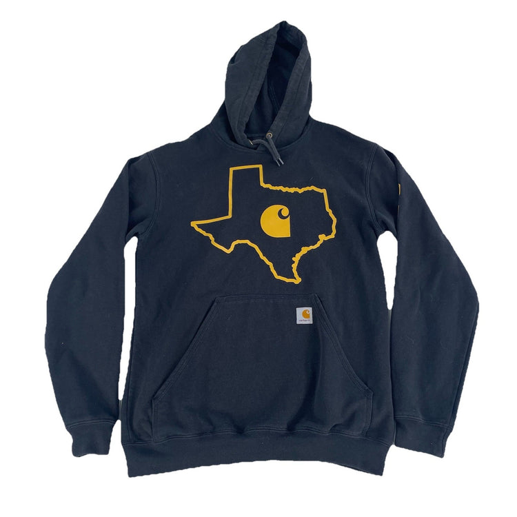 Mens Carhartt Loose Fit Texas Logo Black Pullover Hoodie Size S