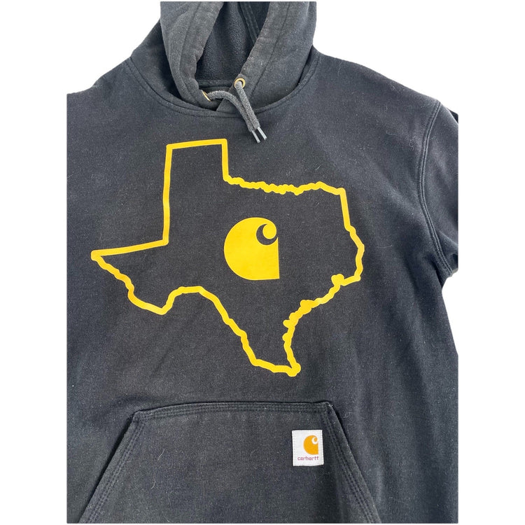 Mens Carhartt Loose Fit Texas Logo Black Pullover Hoodie Size S