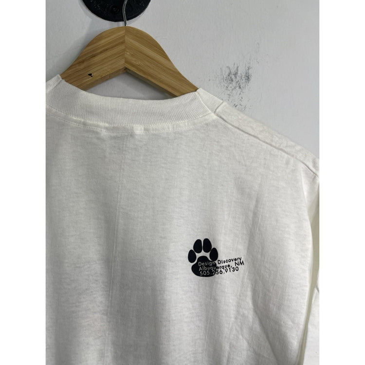 Men’s White Graphic Design Discovery Rat Race Facility T Shirt Sz L