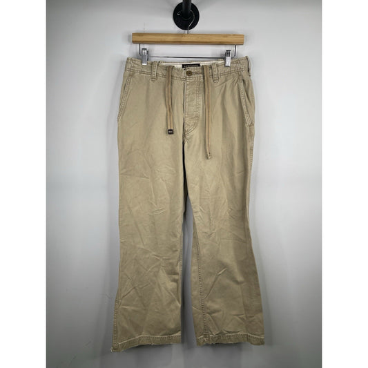 Abercrombie Vintage Fatigues Pants Drawstring Tan Cargo Size 30R