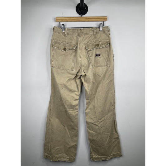 Abercrombie Vintage Fatigues Pants Drawstring Tan Cargo Size 30R