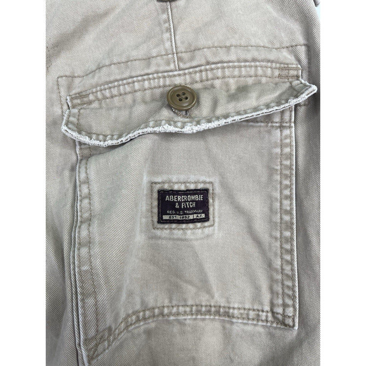 Abercrombie Vintage Fatigues Pants Drawstring Tan Cargo Size 30R