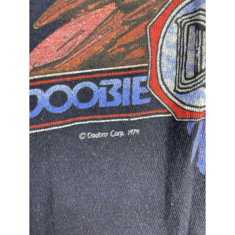 MEN’S BLUE 1970s VINTAGE THE DOOBIE BROTHERS LOS ANGELES CONCERT T-SHIRT SZ M