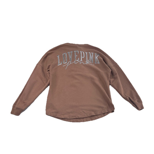 Womens Victoria Secret Tan PINK LOVE Sweatshirt Size S
