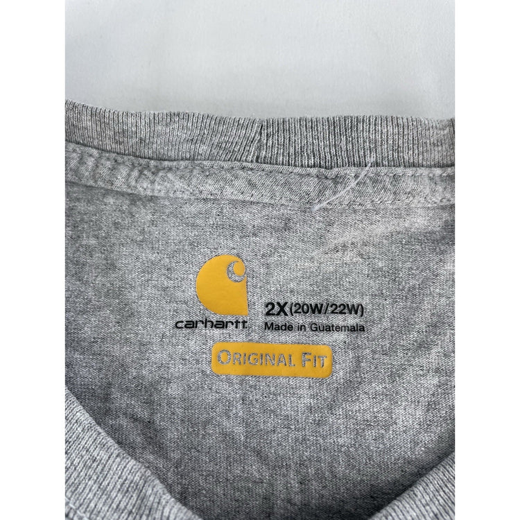 Mens Carhartt Gray Original Fit long Sleeve T Shirt Size 2XL