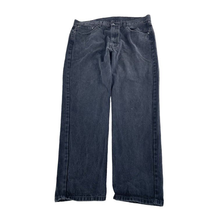 Mens Levi 505 Relaxed Fit Straight Denim Jeans Black Size 40x32