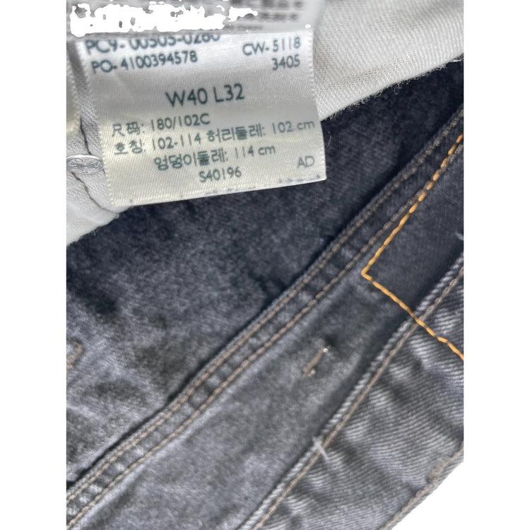 Mens Levi 505 Relaxed Fit Straight Denim Jeans Black Size 40x32