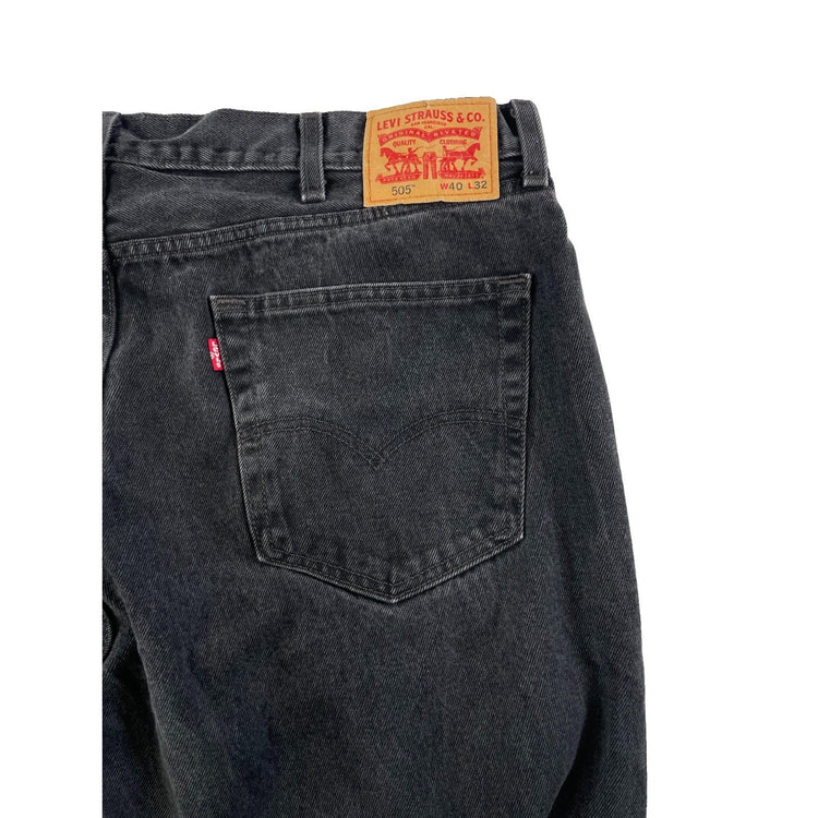 Mens Levi 505 Relaxed Fit Straight Denim Jeans Black Size 40x32