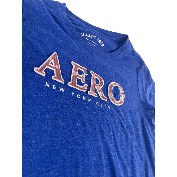 Womens Aeropostale Blue "Aero New York City" Graphic T-Shirt Size Large