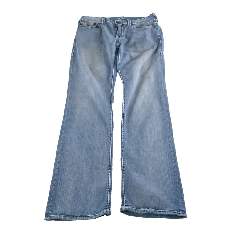 Mens True Religion Ricky Relaxed Straight Light Wash Blue Jeans Size 36