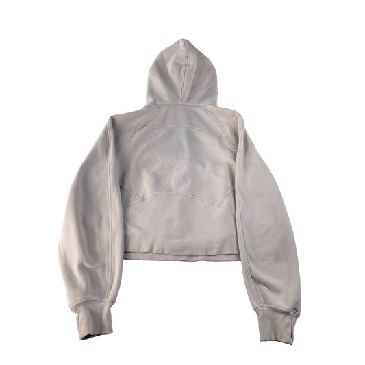 Women's Lululemon Scuba Oversized Half-Zip Hoodie White Gold Logo Size M/L