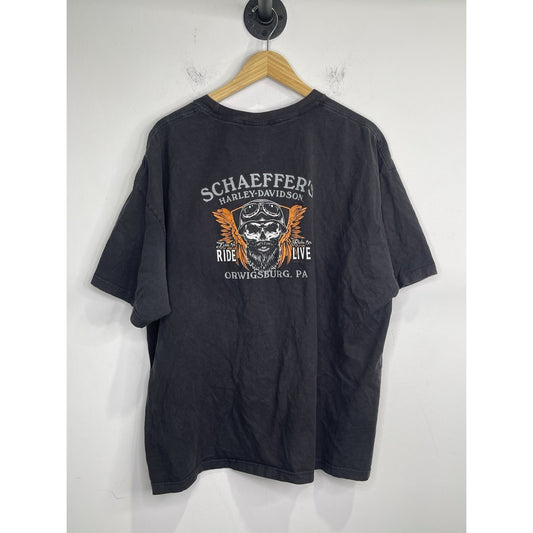 Men’s Harley Davidson Halloween Themed Graphic Black T Shirt 2022 HD Sz 2XL