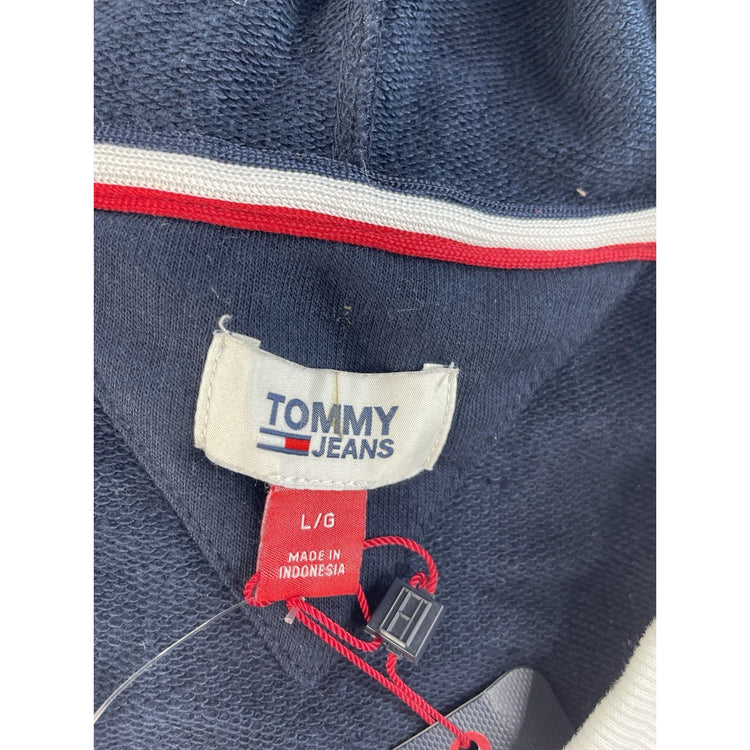 Womens Tommy Hilfiger Navy Blue Hooded Shirt Dress Size Large