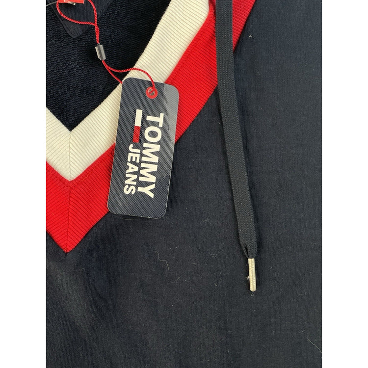 Womens Tommy Hilfiger Navy Blue Hooded Shirt Dress Size Large