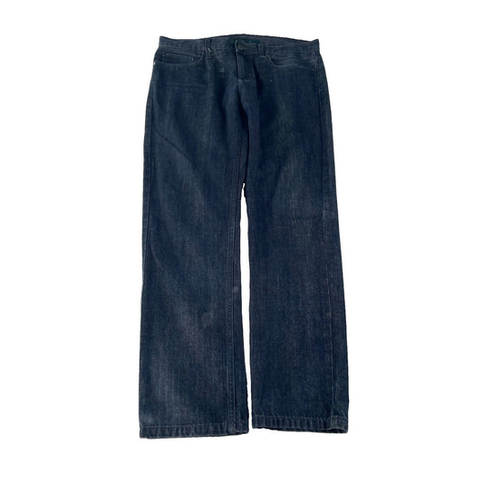 Mens Vintage Perry Ellis Dark Wash Indigo Faded Straight Fit Jeans SIZE 38