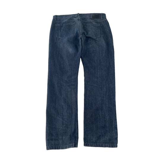 Mens Vintage Perry Ellis Dark Wash Indigo Faded Straight Fit Jeans SIZE 38