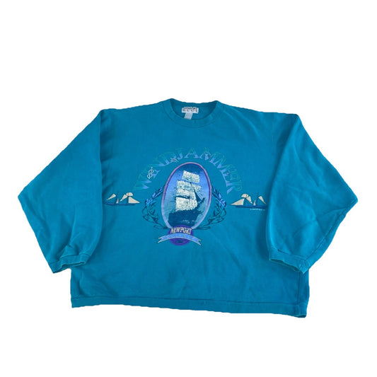 Vintage 1992 Newport BLUE Windjammer Sailing Graphic Sweatshirt Size 2xl