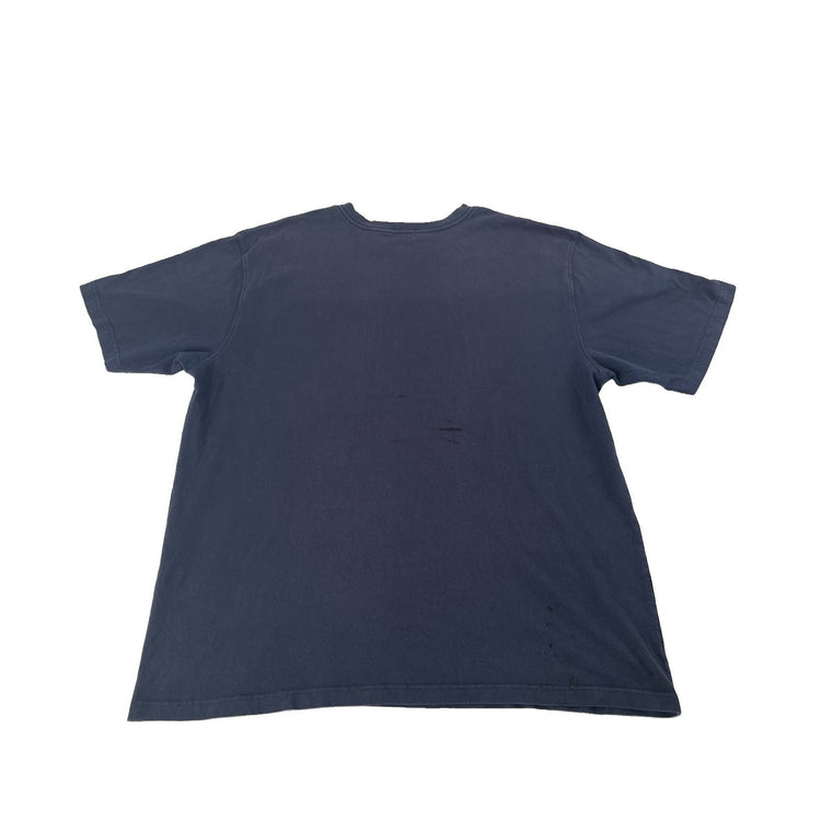 Mens Carhartt Navy Blue Blank Pocket Crewneck T Shirt Size XL