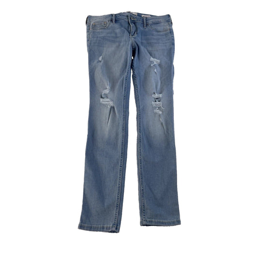 Womens Hollister Light Blue Denim Low Rise Super Skinny Jeans Size 29X28