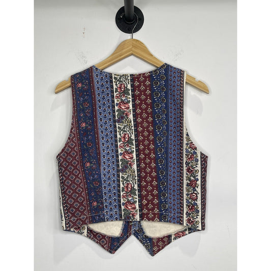 Vintage women’s NIKI-LEE Floral Button Up Vest Sz Small