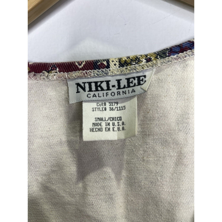 Vintage women’s NIKI-LEE Floral Button Up Vest Sz Small