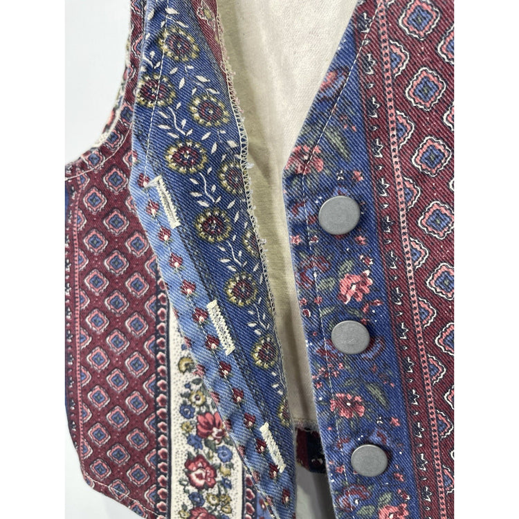 Vintage women’s NIKI-LEE Floral Button Up Vest Sz Small