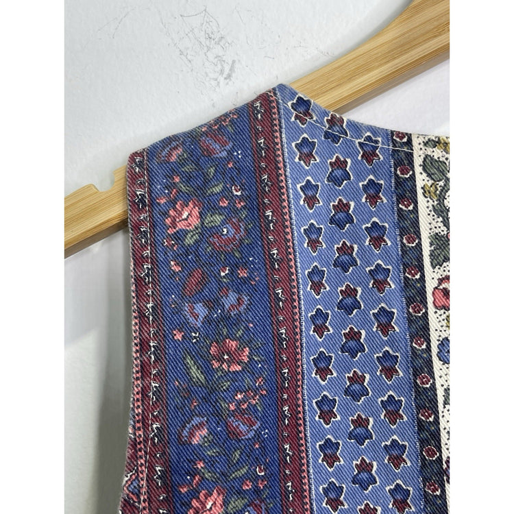 Vintage women’s NIKI-LEE Floral Button Up Vest Sz Small