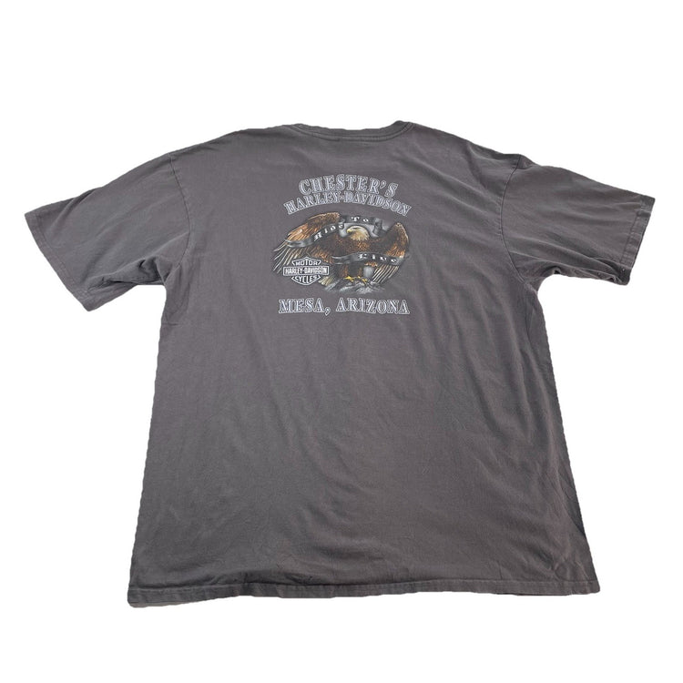 Men’s Harley Davidson Motor clothes Gray Graphic Shirt Size XXL