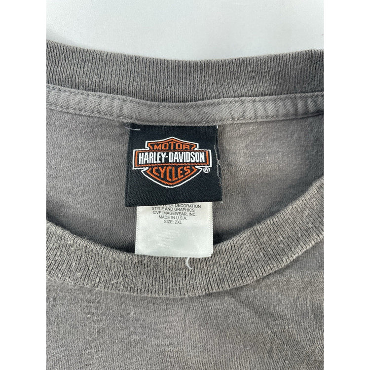 Men’s Harley Davidson Motor clothes Gray Graphic Shirt Size XXL