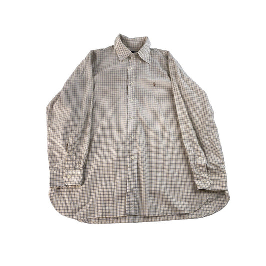 Mens Polo Ralph Lauren Yellow & White Button Down Shirt Size 16.5