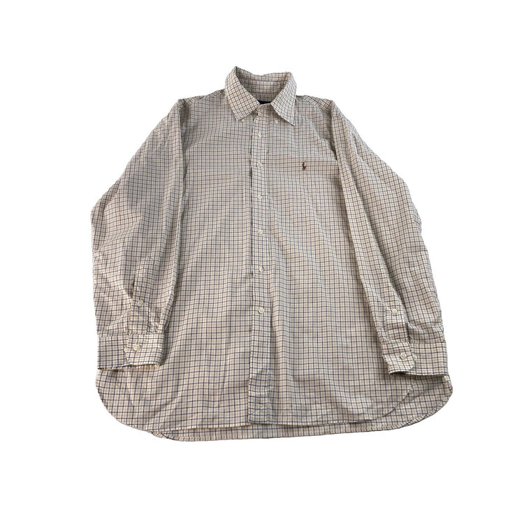 Mens Polo Ralph Lauren Yellow & White Button Down Shirt Size 16.5