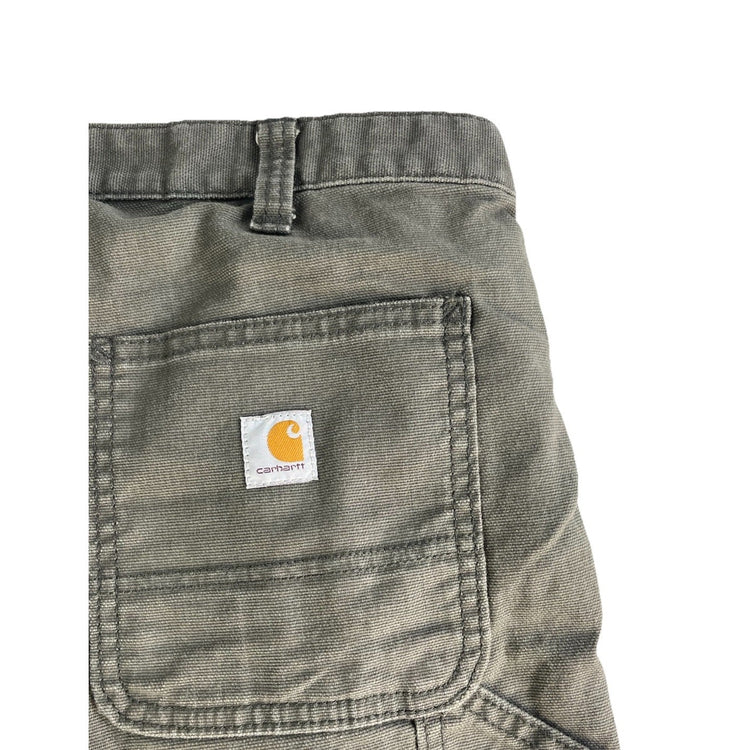 Womens Carhartt Olive Green Slim Fit Double knee Work Pants Size 12r