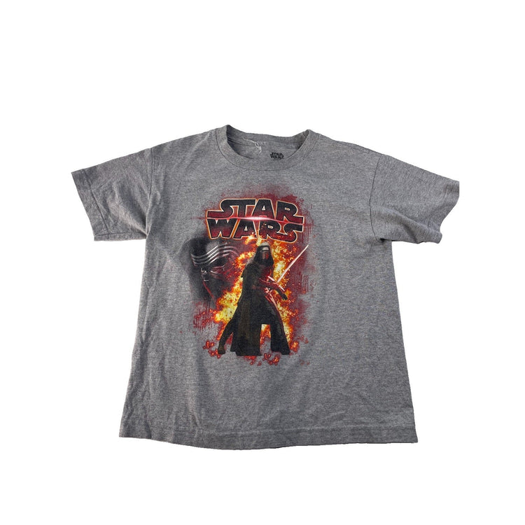 Youth Boys Star Wars Kylo Ren Fire Graphic Gray Crewneck Tee Size M