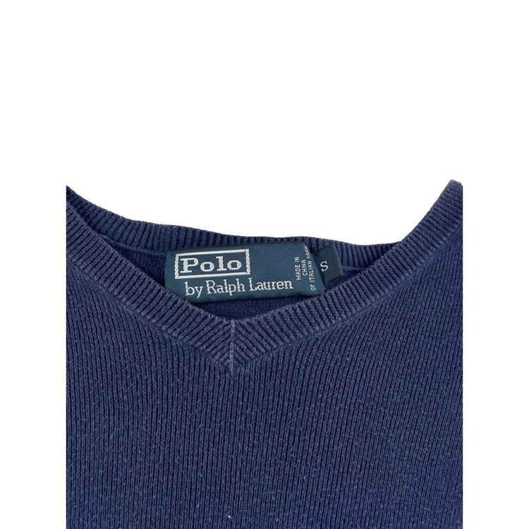 Mens Polo Ralph Lauren Size Small Navy Blue V Neck Sweater