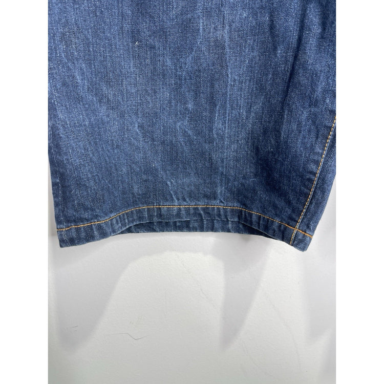 Men’s Vintage Y2K RMC Dark Wash Embroidered Denim Shorts Sz 40x14