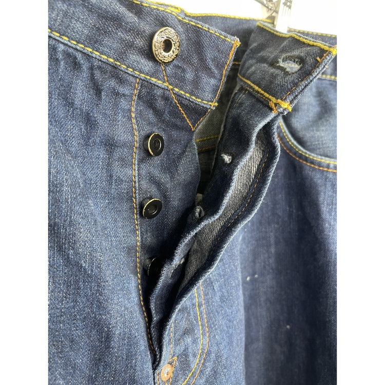 Men’s Vintage Y2K RMC Dark Wash Embroidered Denim Shorts Sz 40x14