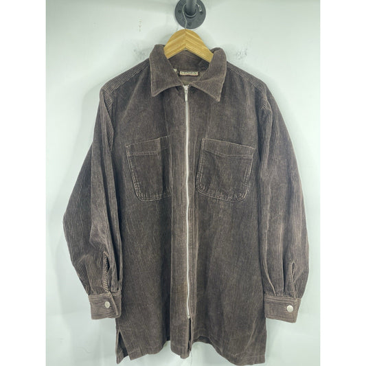 Men’s Brown Vintage Cenza By Palmetto’s Thick Corduroy Zip-Up Jacket Sz Large