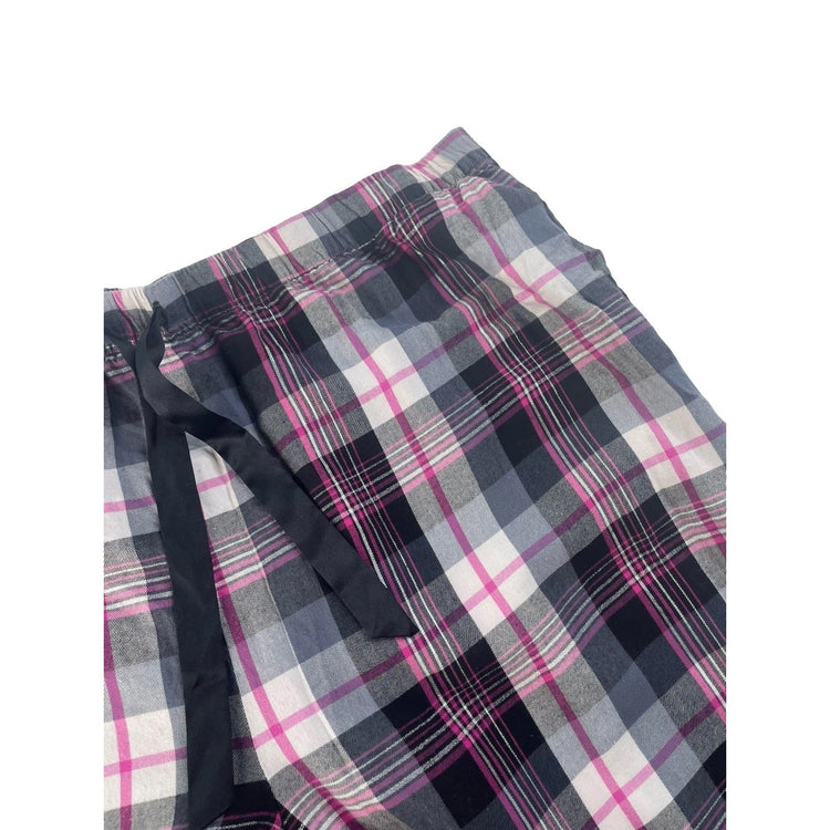 Womens Victorias Secret Black & Pink Plaid Sleep Pants Size 2XL