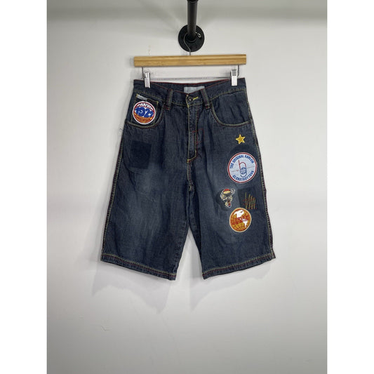Vintage Platinum Fubu Harlem Globetrotters Limited Edition Jean Shorts Sz 18