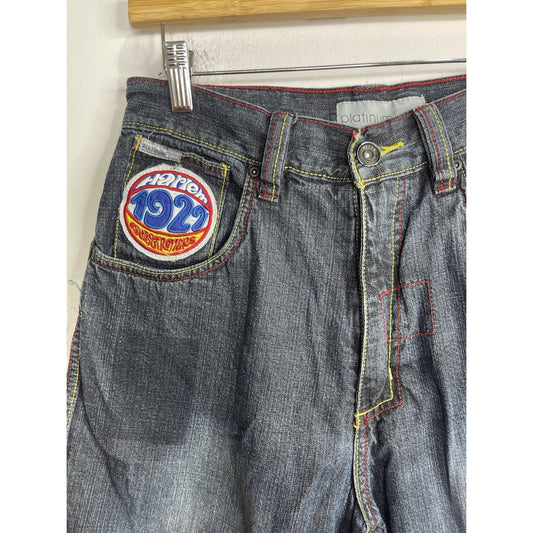 Vintage Platinum Fubu Harlem Globetrotters Limited Edition Jean Shorts Sz 18