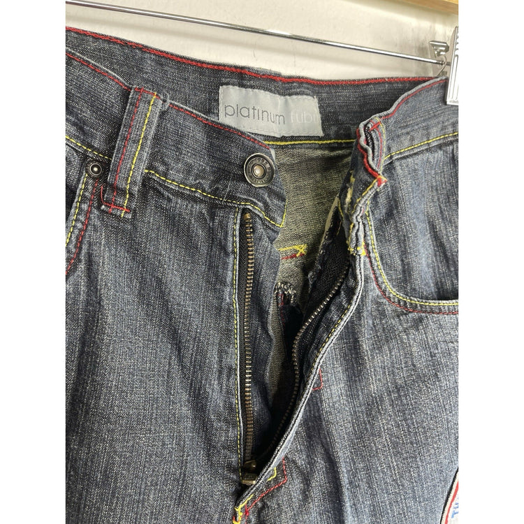 Vintage Platinum Fubu Harlem Globetrotters Limited Edition Jean Shorts Sz 18