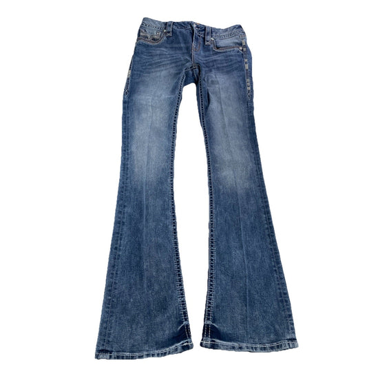 Women’s Rock Rivivel Lux Bootcut light Wash Blue Jeans Size 28