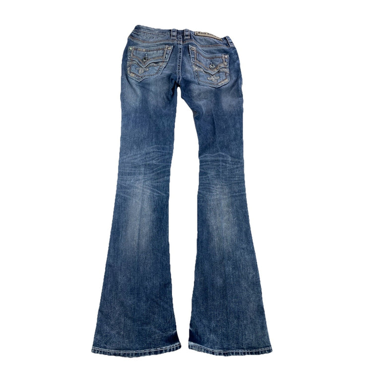 Women’s Rock Rivivel Lux Bootcut light Wash Blue Jeans Size 28
