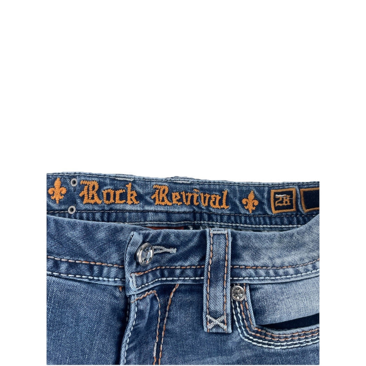 Women’s Rock Rivivel Lux Bootcut light Wash Blue Jeans Size 28
